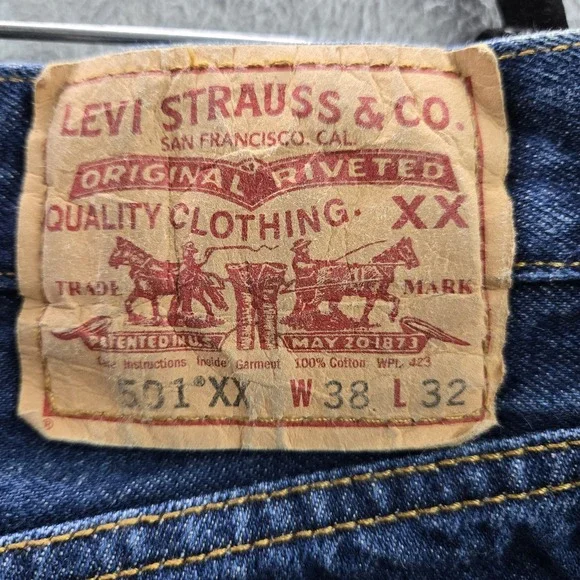 VINTAGE Levi's 501 XX Men Jeans 38X32 Blue Denim Original Fit Straight Y2K
